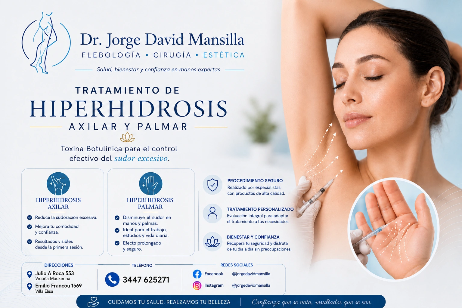 Hiperhidrosis de axilas y manos