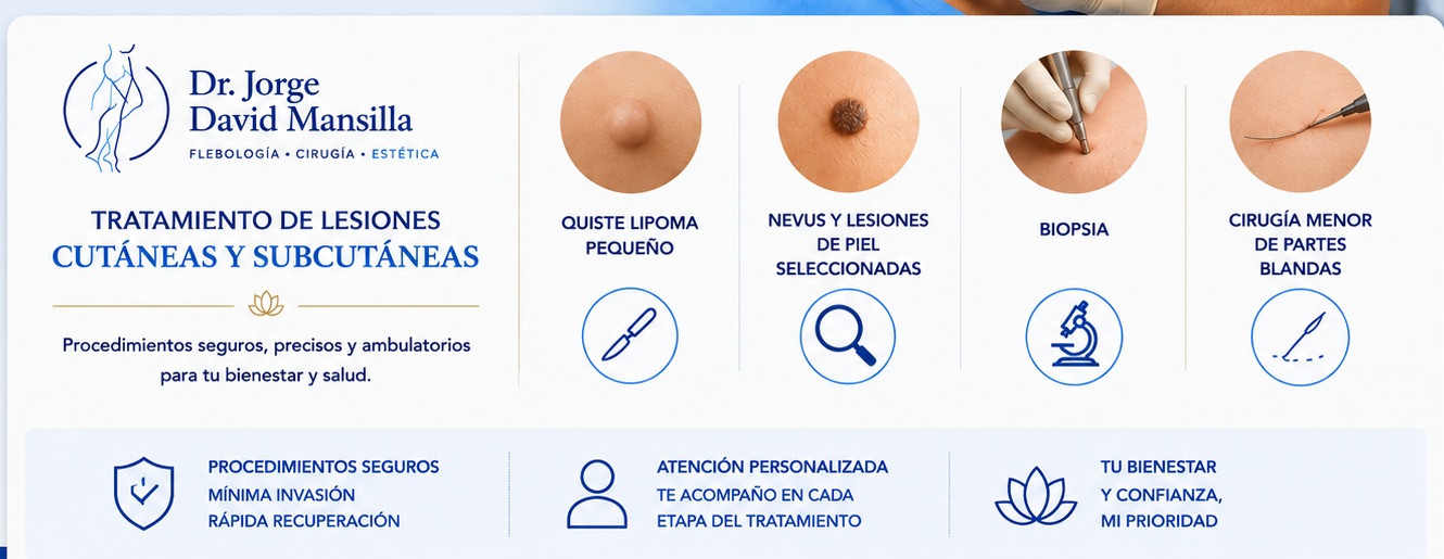 Tratamiento de lesiones cutáneas y subcutáneas